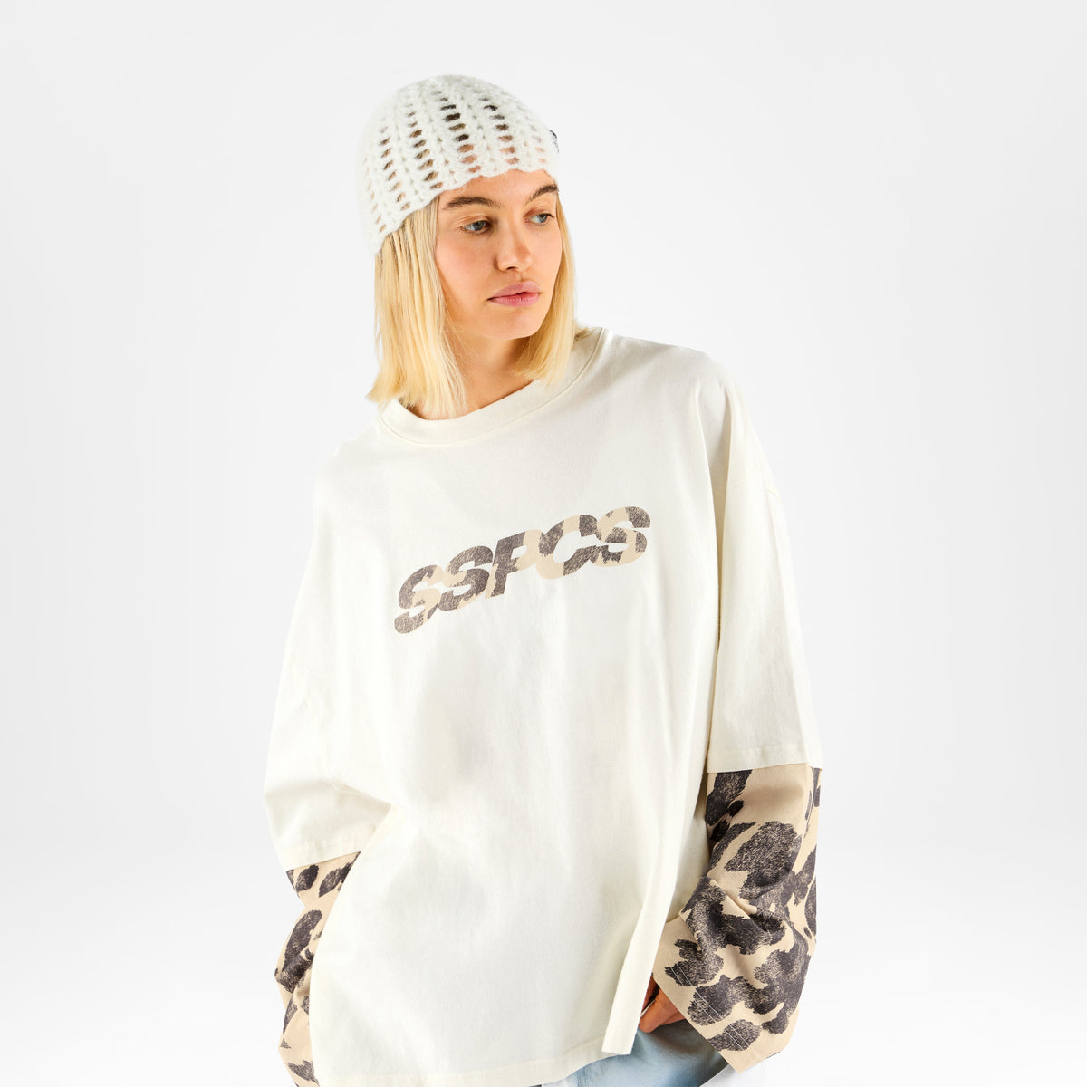 Suspicious Cowboys / Cow Layered Longsleeve - Natural