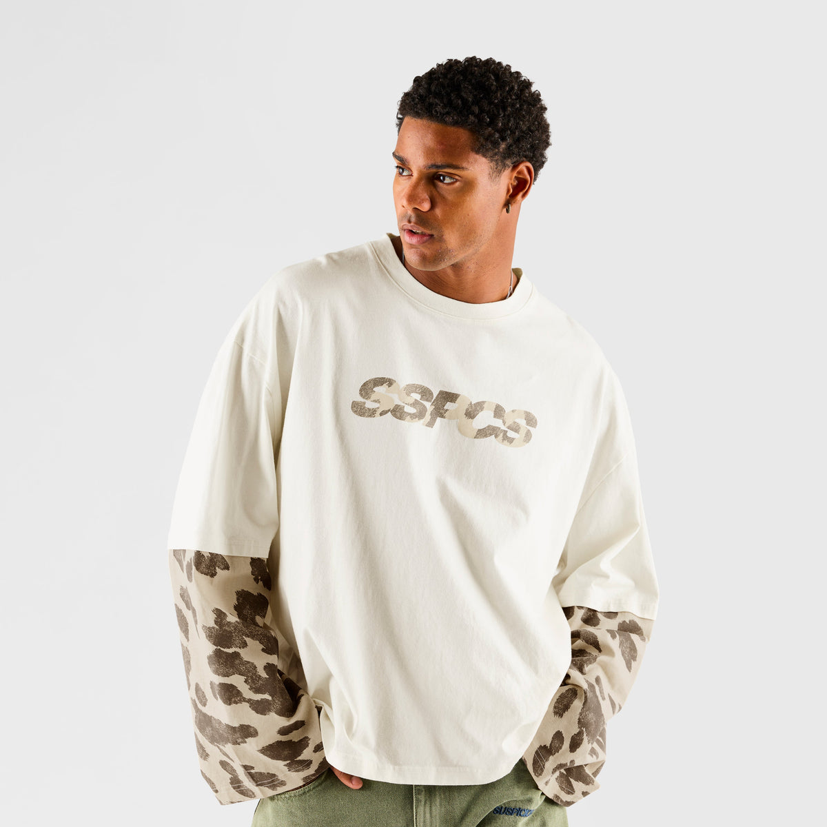 Suspicious Cowboys / Cow Layered Longsleeve - Natural