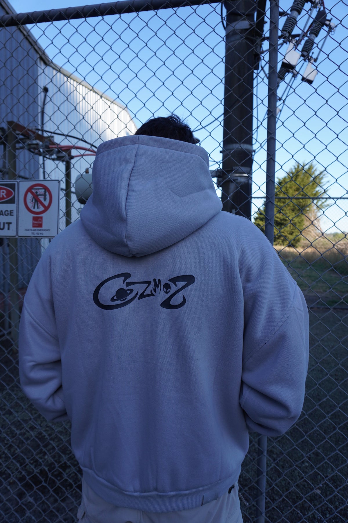 Reverisble zip-up hood (grey & black)