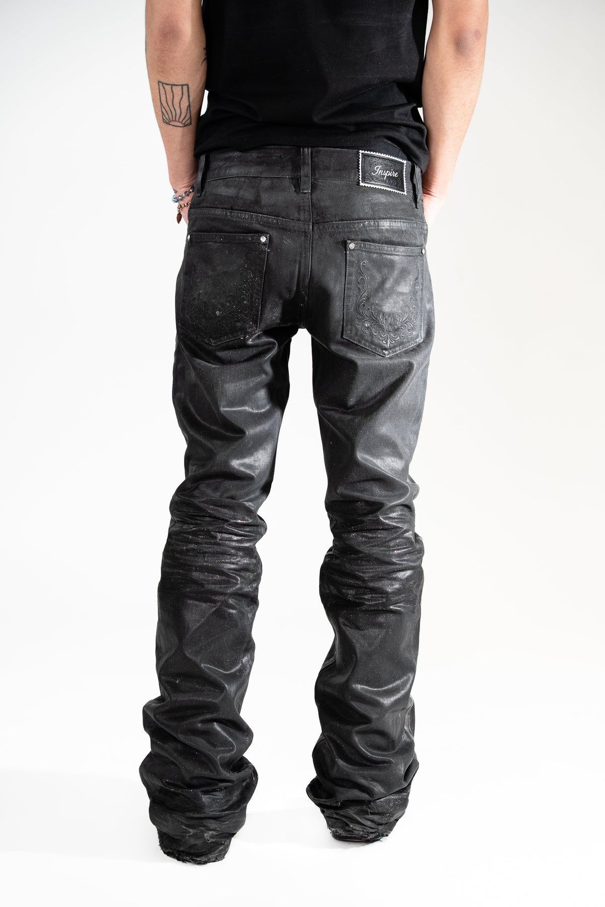 Void Glitter Waxed Denim (Black)
