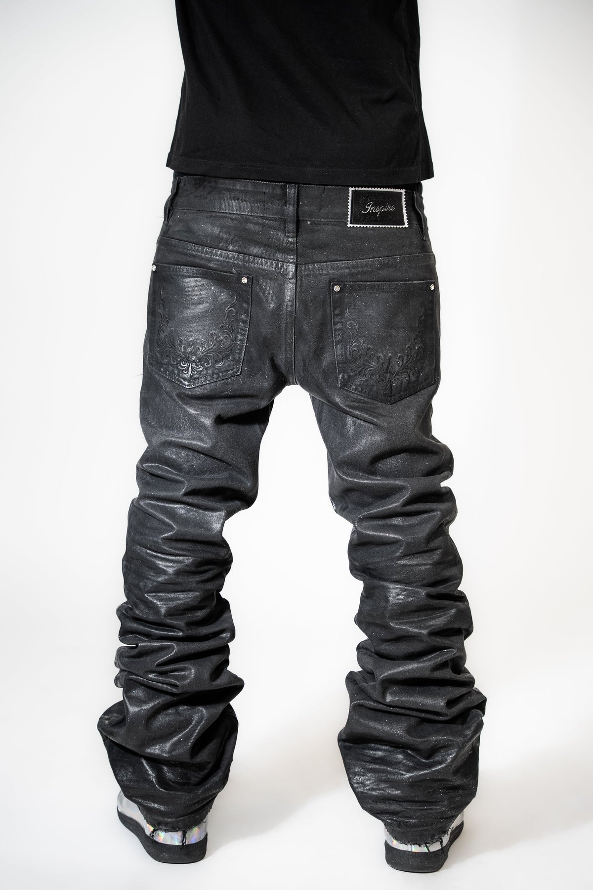 Void Glitter Waxed Denim (Black)