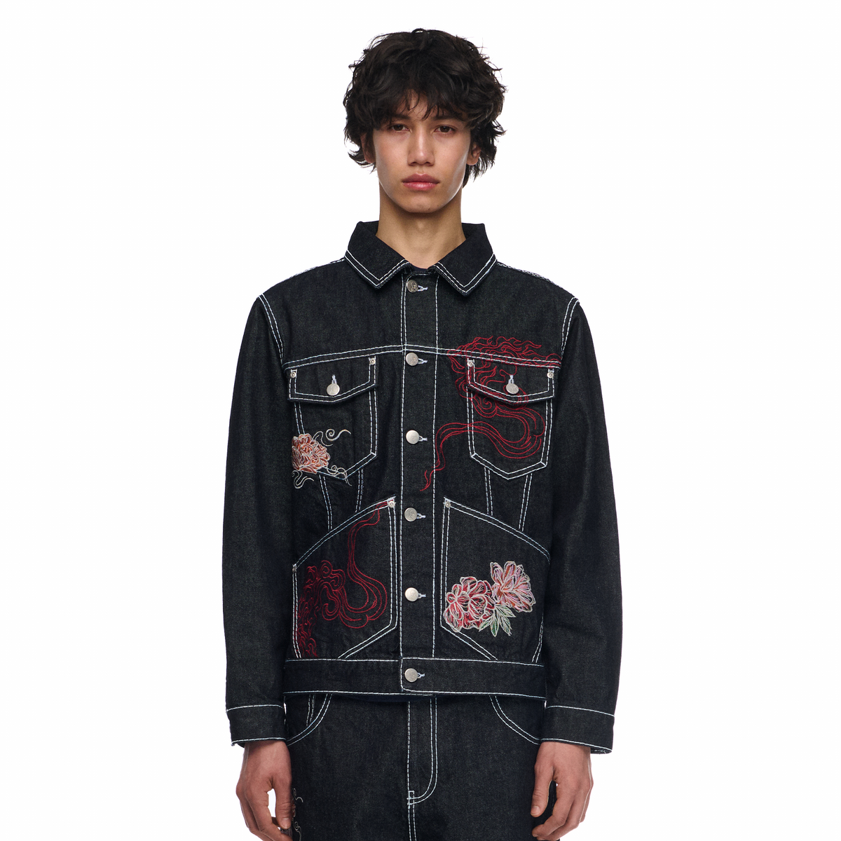 "lotus v2" indigo raw denim Jacket