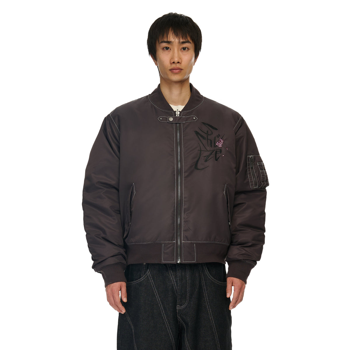 "yakuza v2" bomber Jacket deep plum