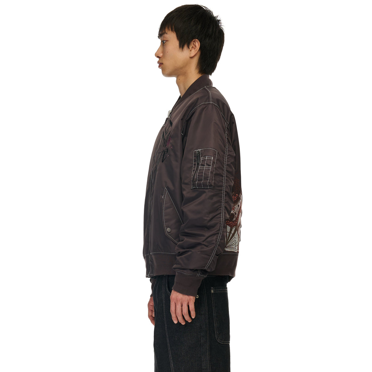 "yakuza v2" bomber Jacket deep plum