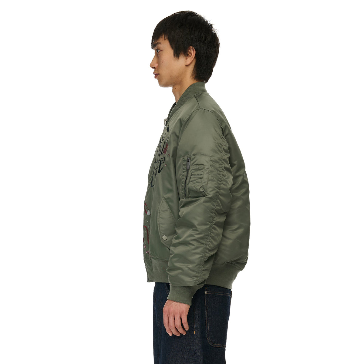 "yakuza v2" bomber Jacket dark green