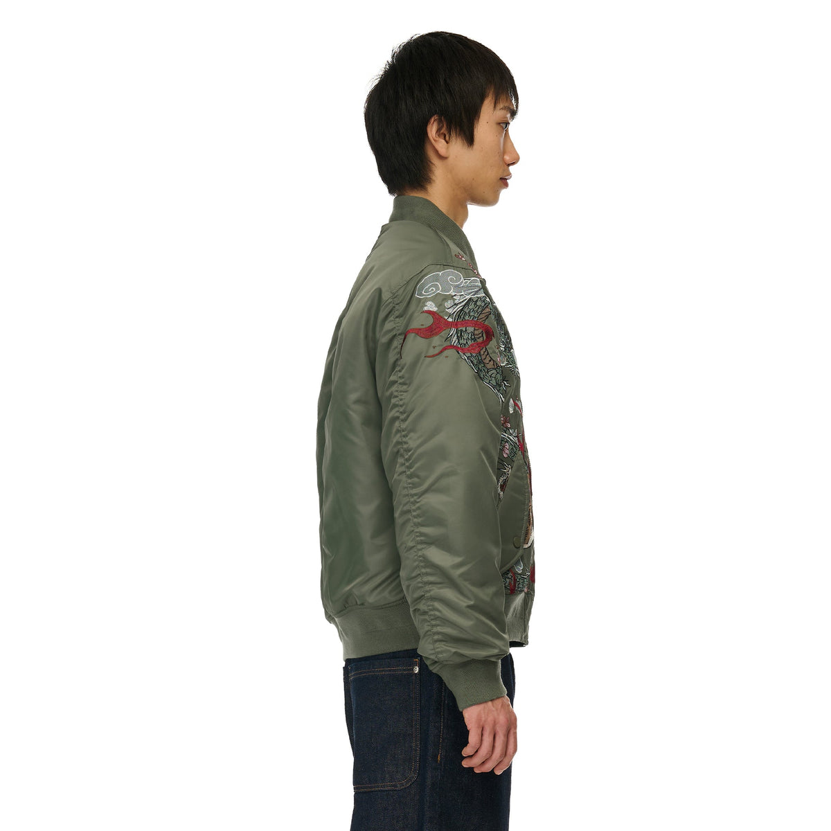 "yakuza v2" bomber Jacket dark green
