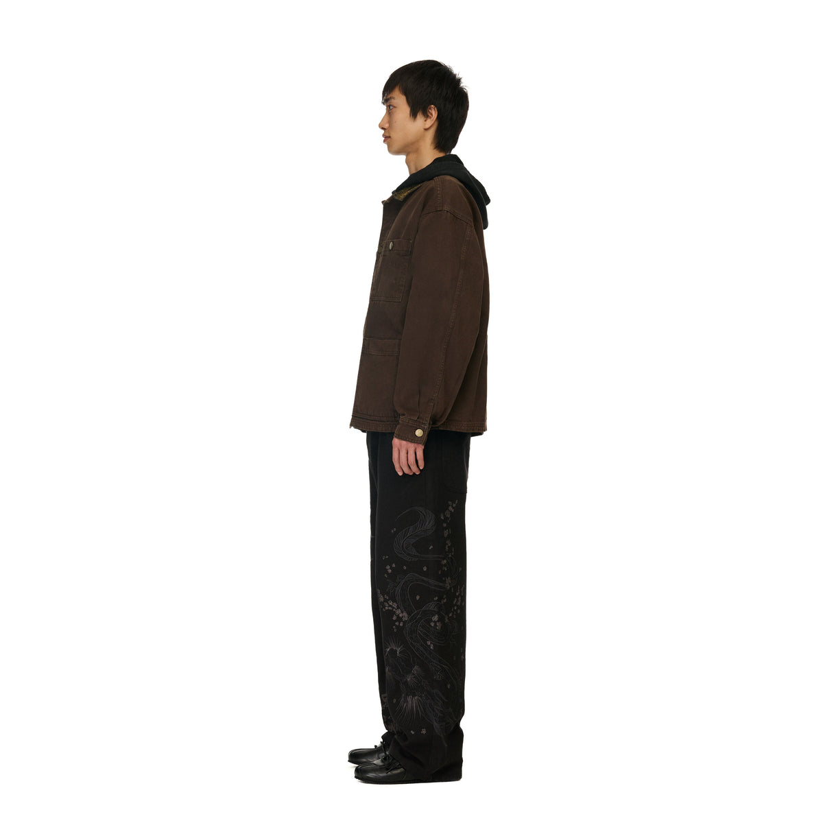 "yakuza" brown washed denim Jacket