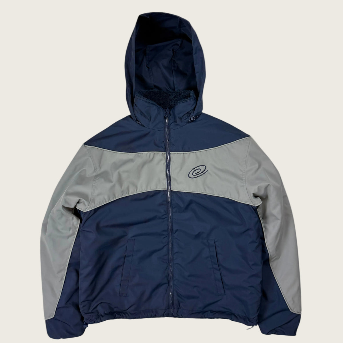 Navy Grey Reversible Fleece