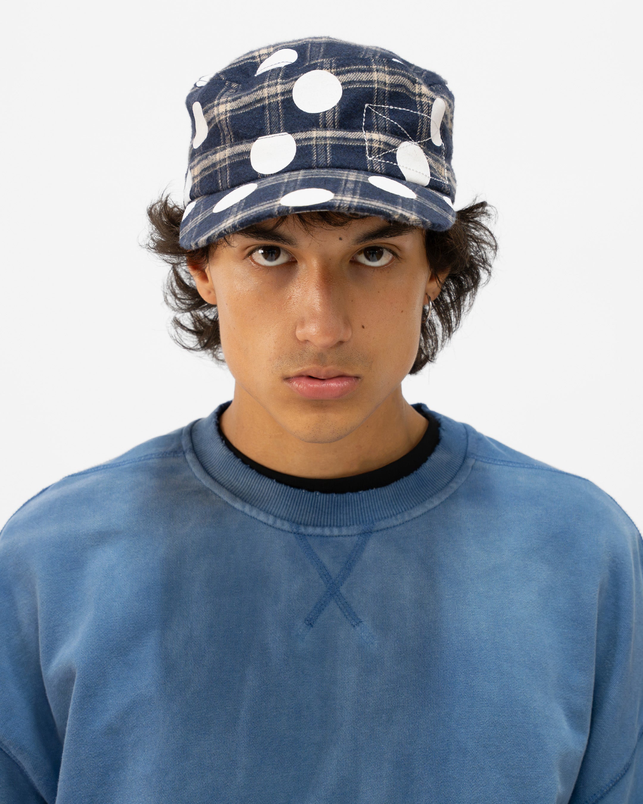 BLUE POLKA HAT