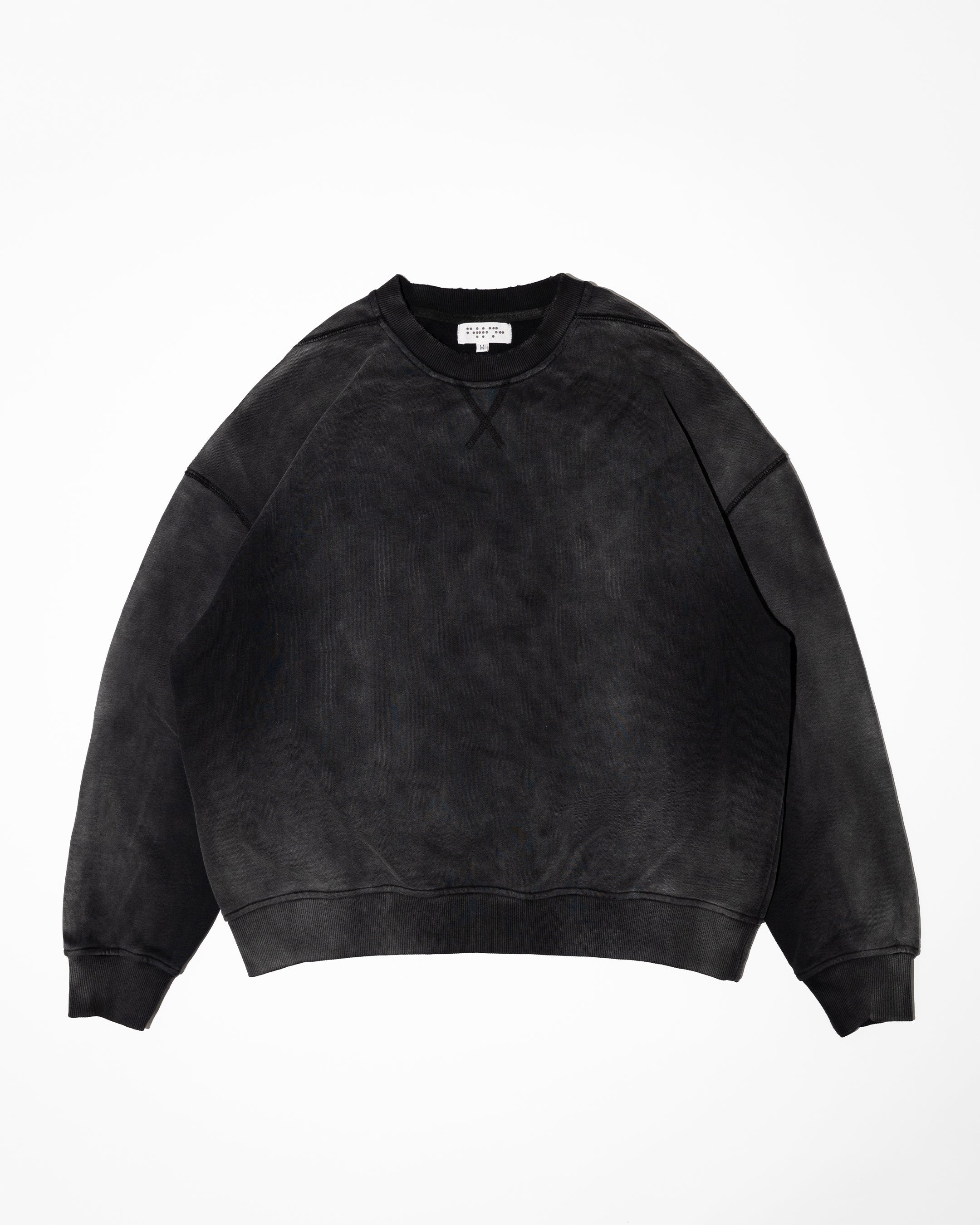 BLACK SUNFADED CREWNECK