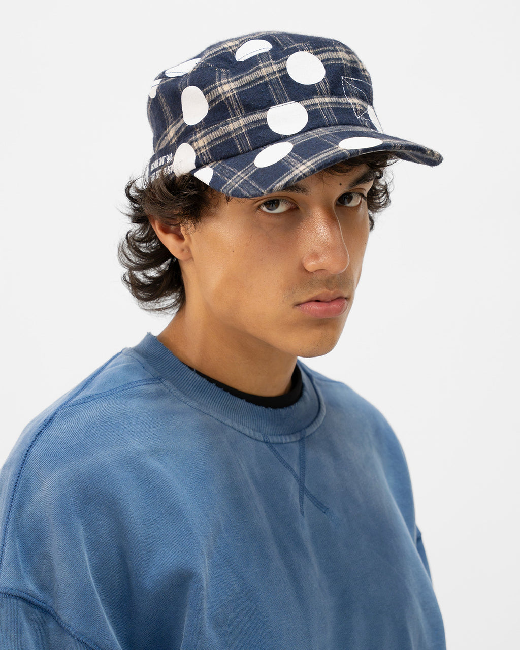 BLUE POLKA HAT