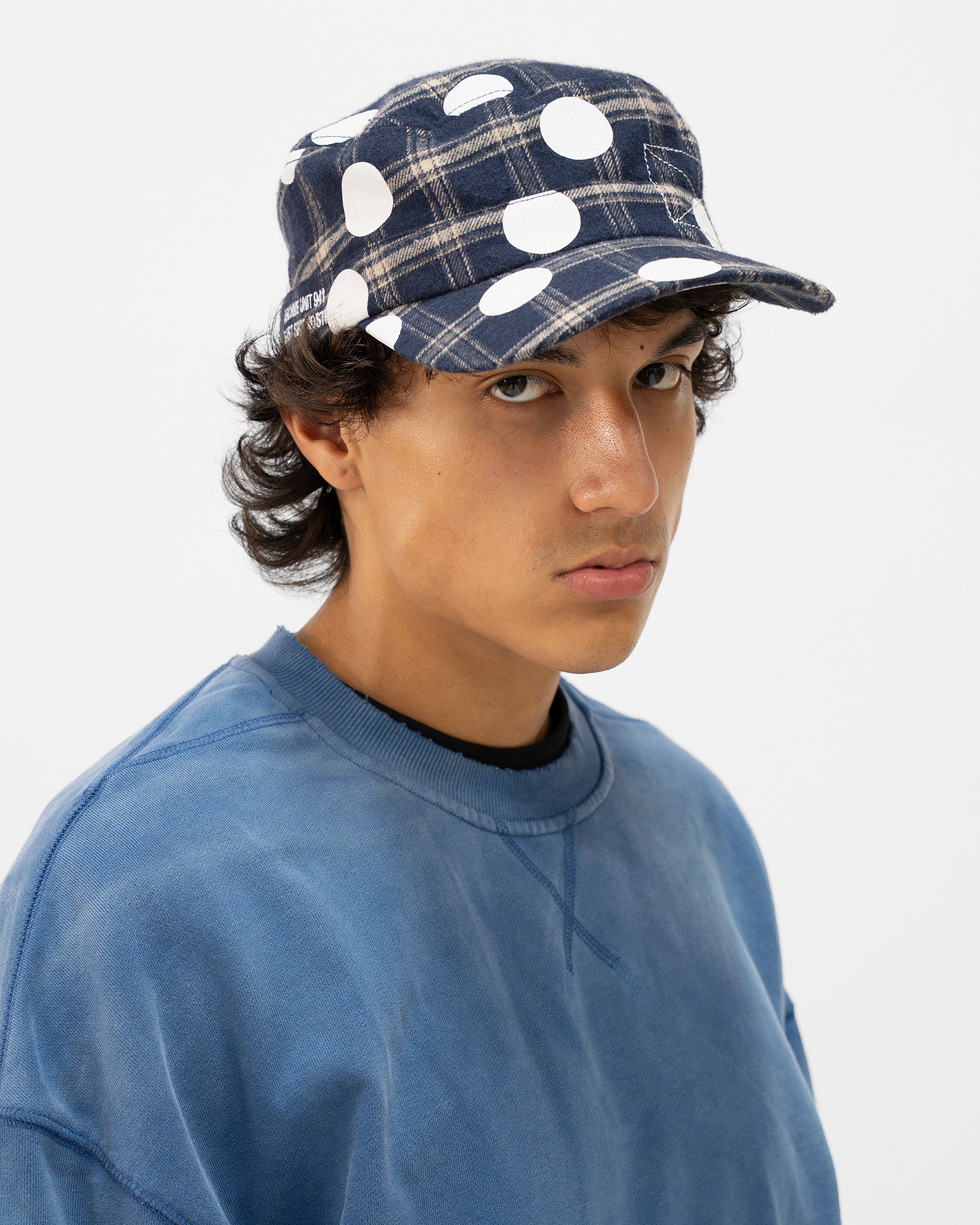 BLUE POLKA HAT