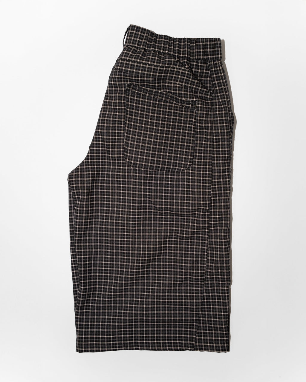 PLEATED GINGHAM CAPRI SHORTS