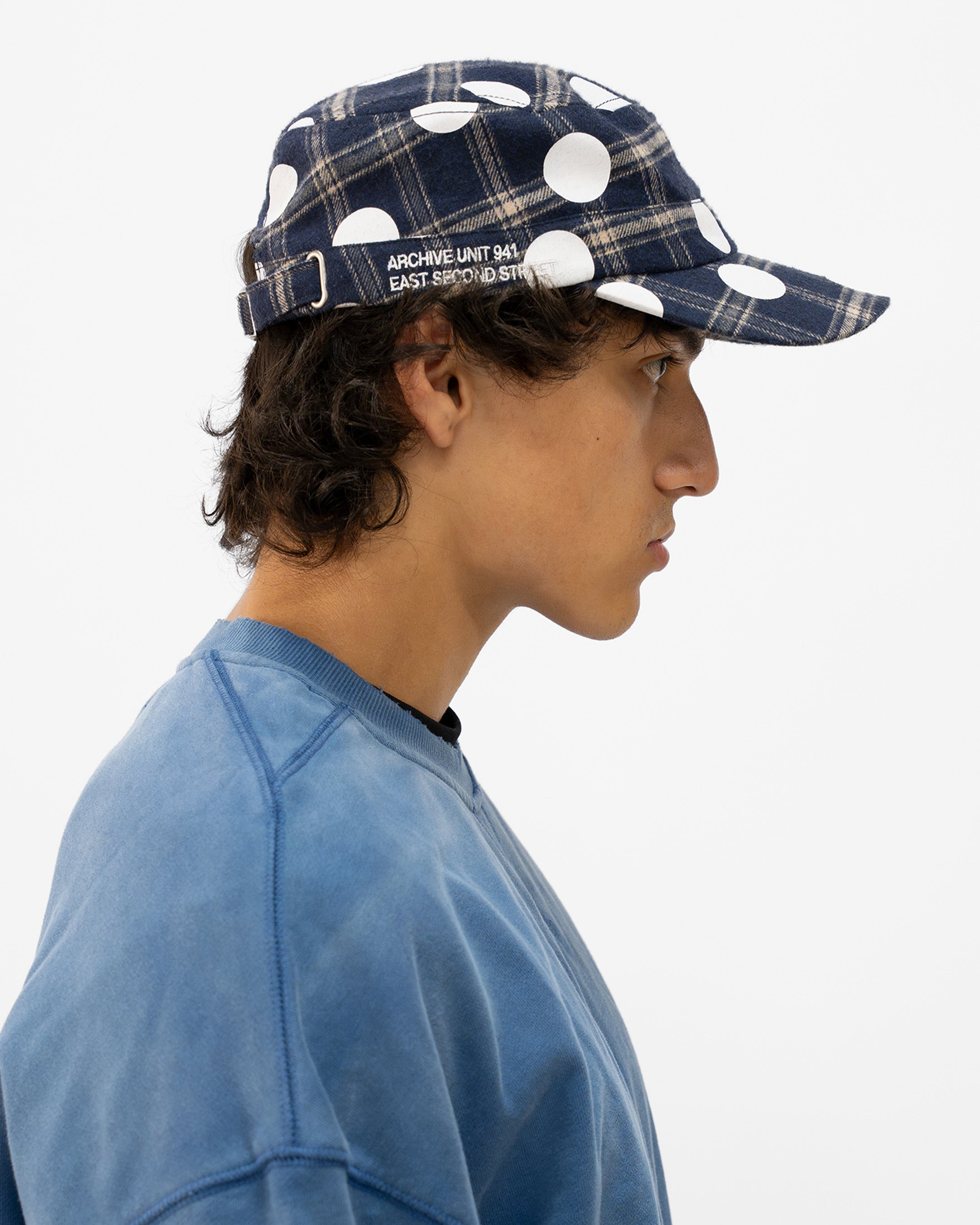 BLUE POLKA HAT