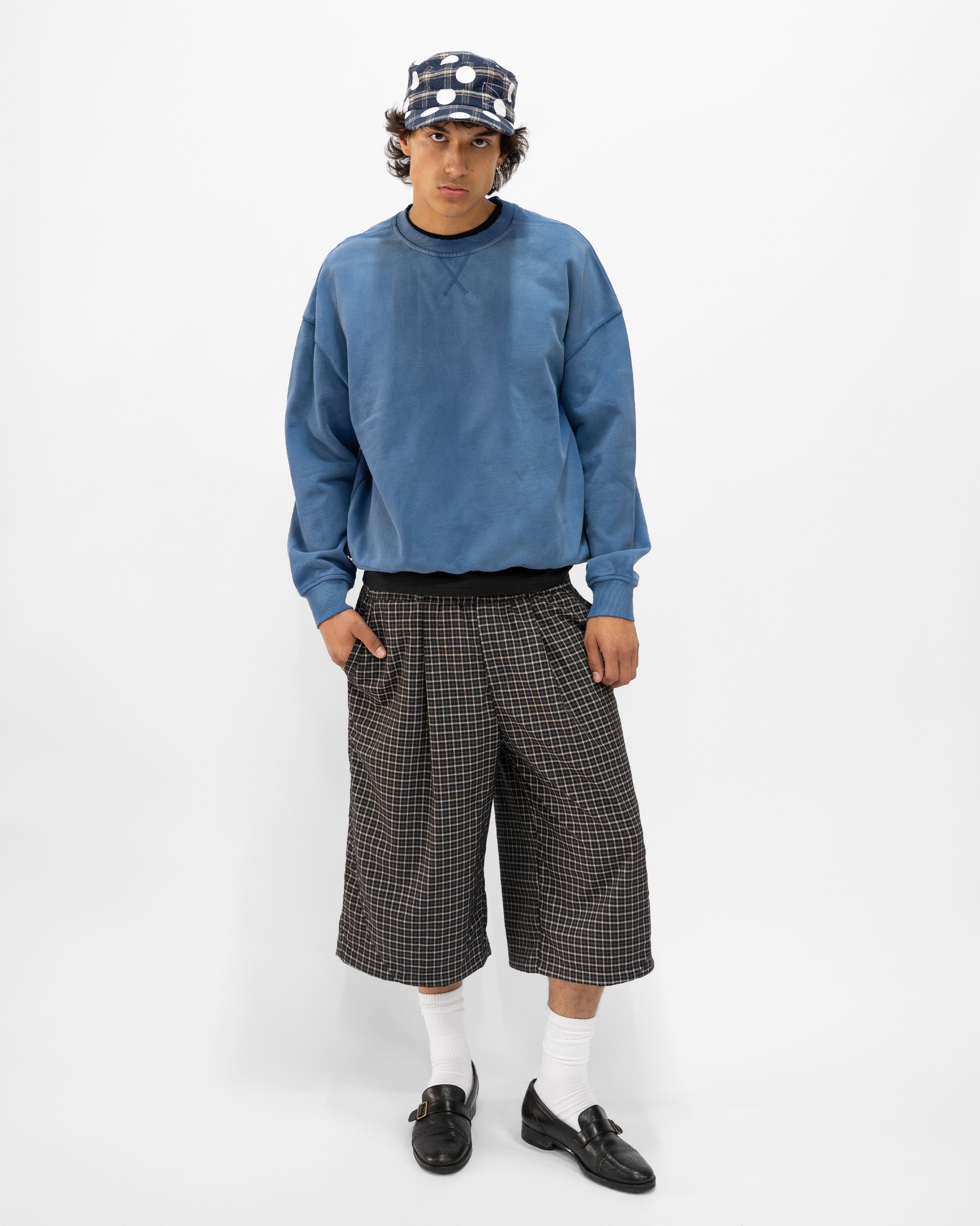 BLUE POLKA HAT