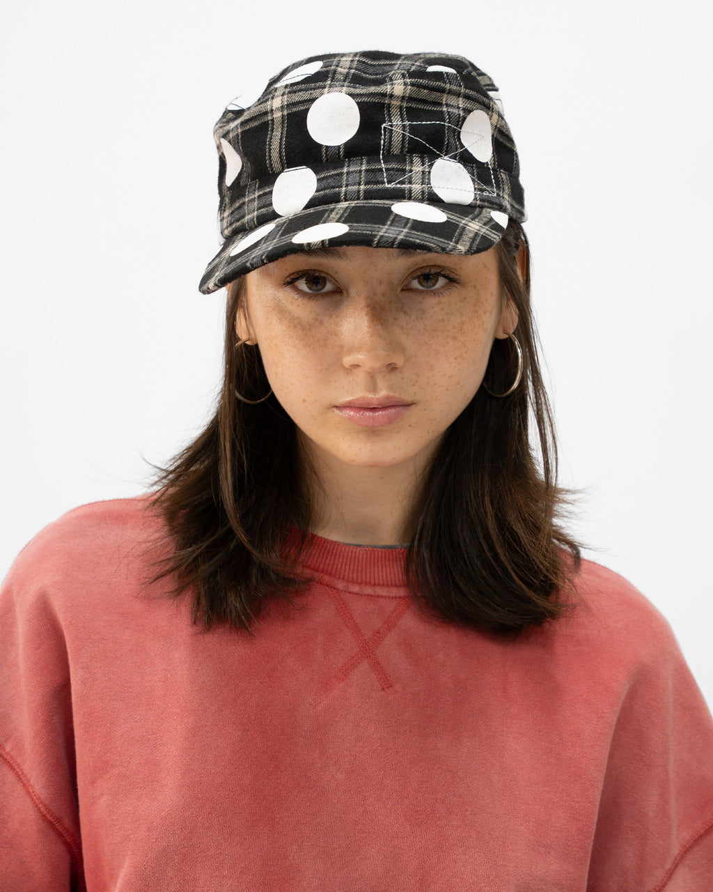 BLACK POLKA HAT