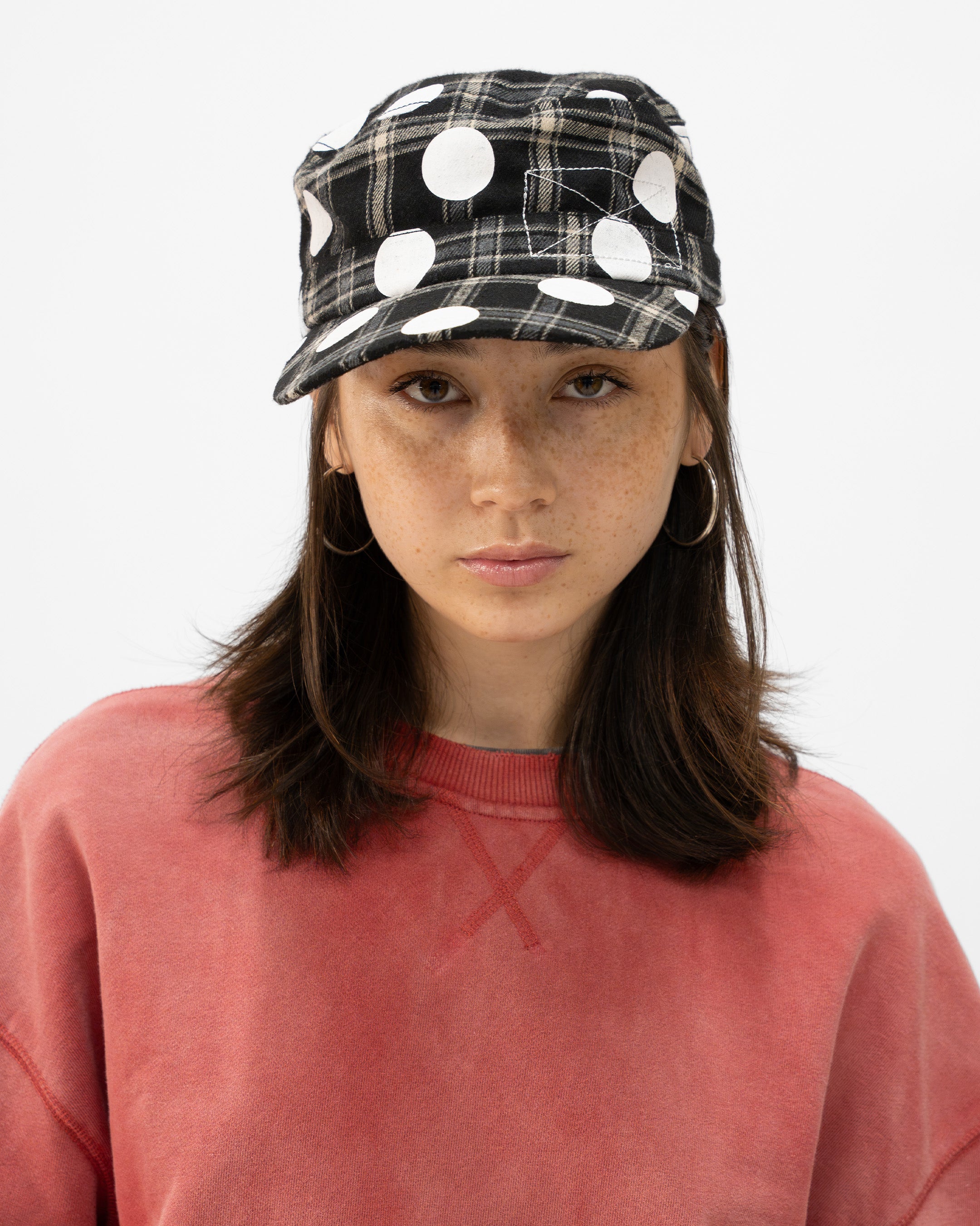 BLACK POLKA HAT