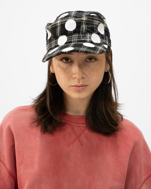 BLACK POLKA HAT