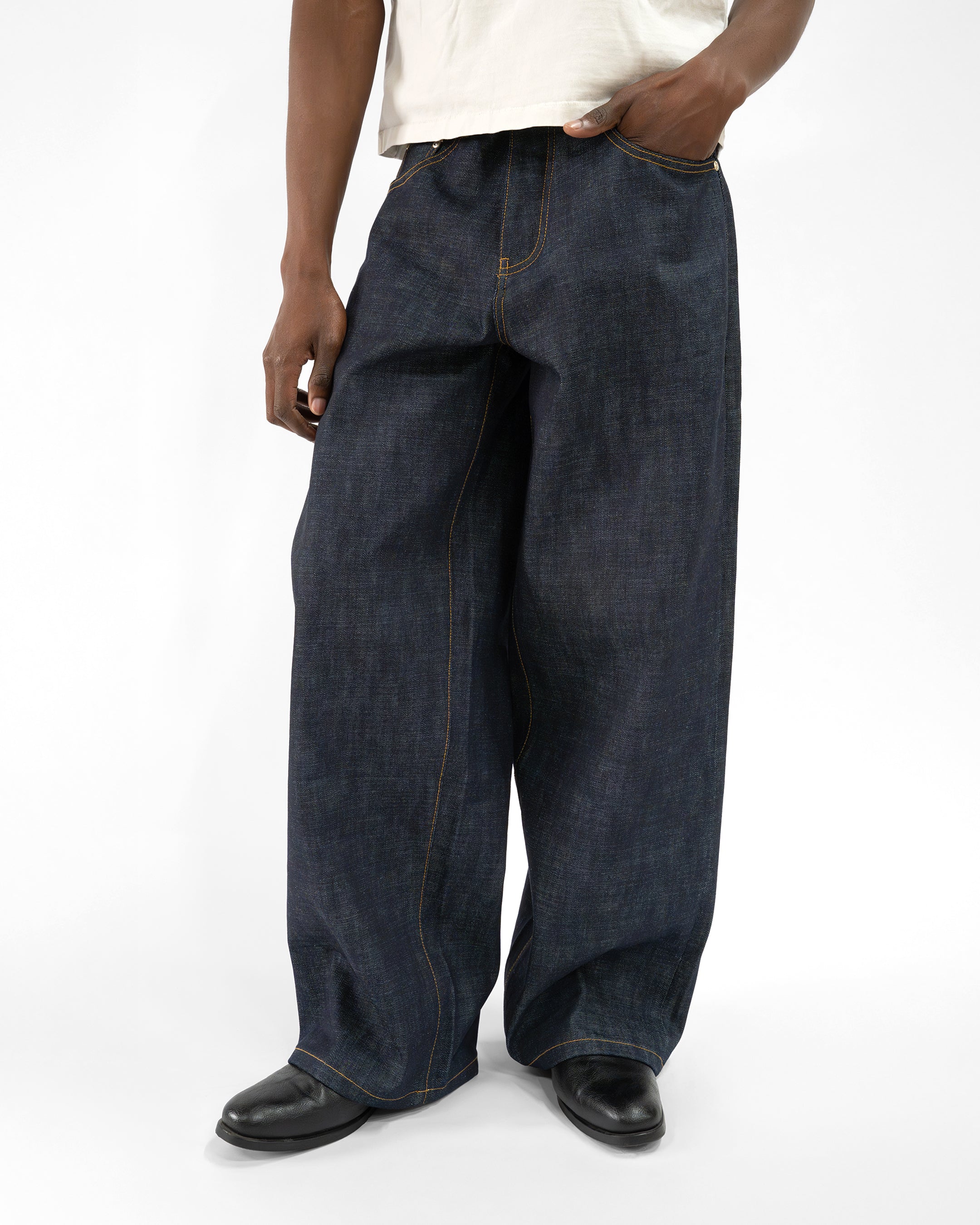 RAW INDIGO JAPANESE SELVEDGE LOOSE FIT JEANS