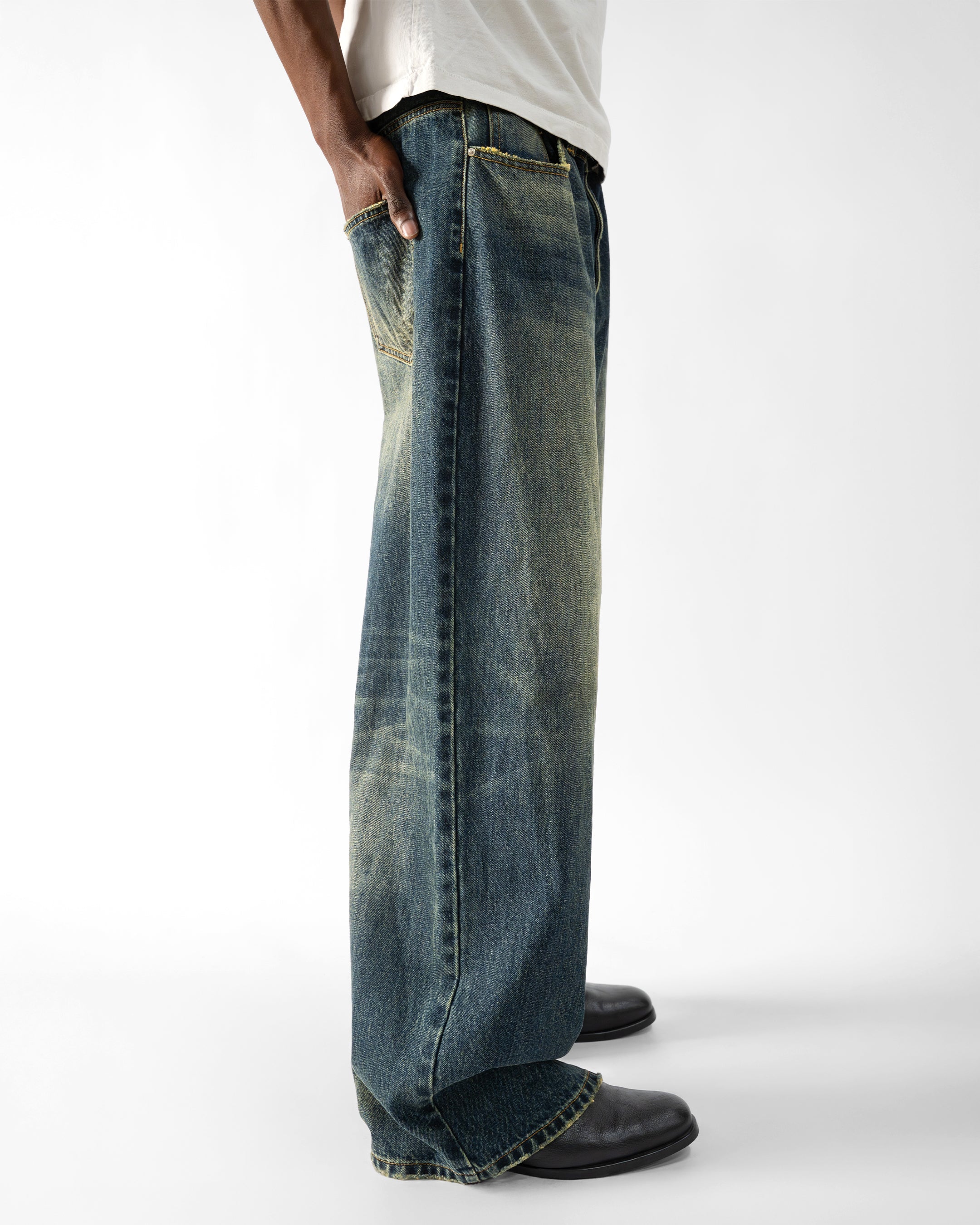 MUDWASH INDIGO LOOSE FIT JEANS