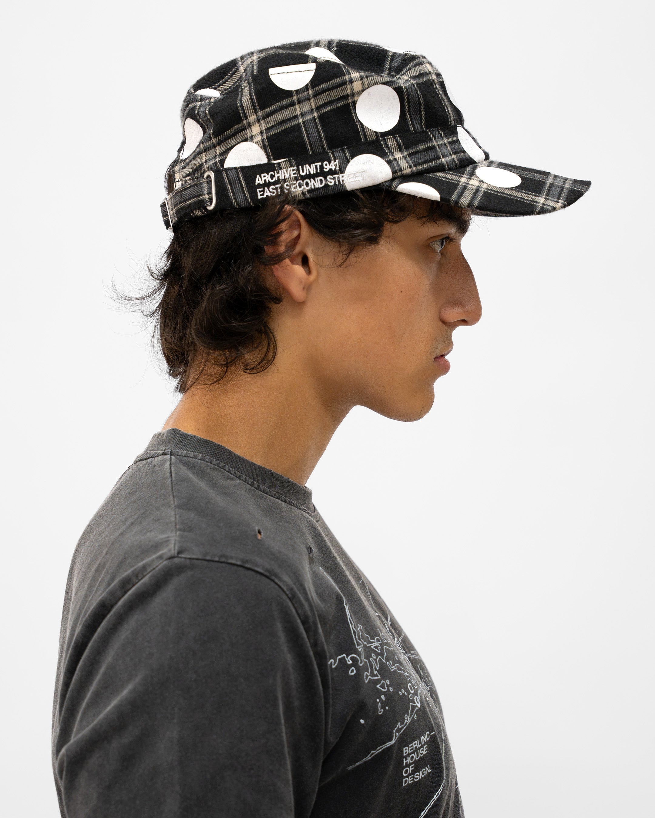 BLACK POLKA HAT
