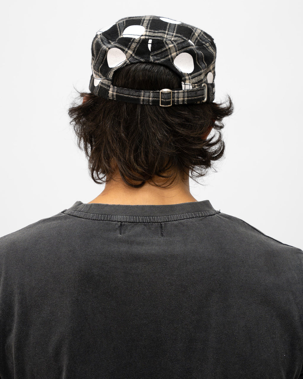 BLACK POLKA HAT