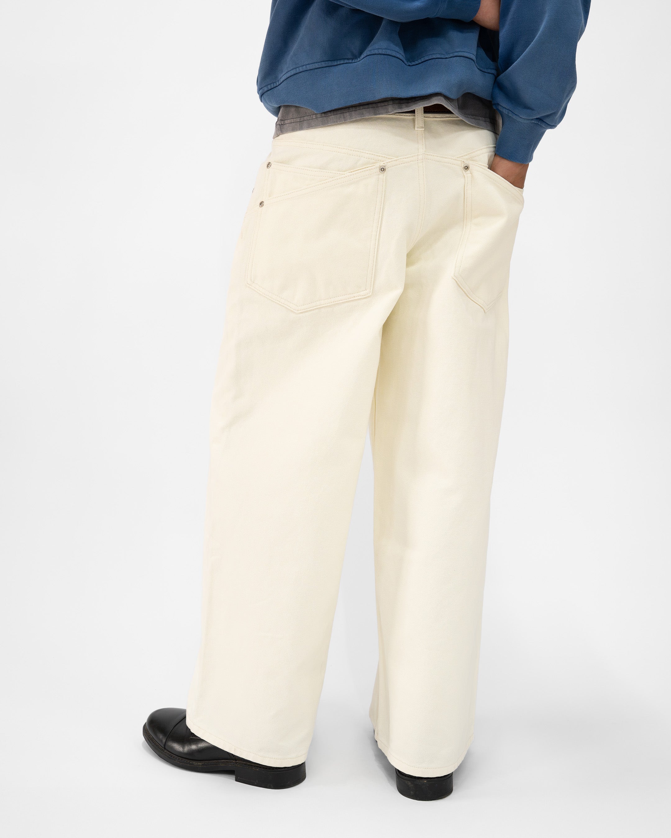 IVORY CANVAS 7 POCKET PANT