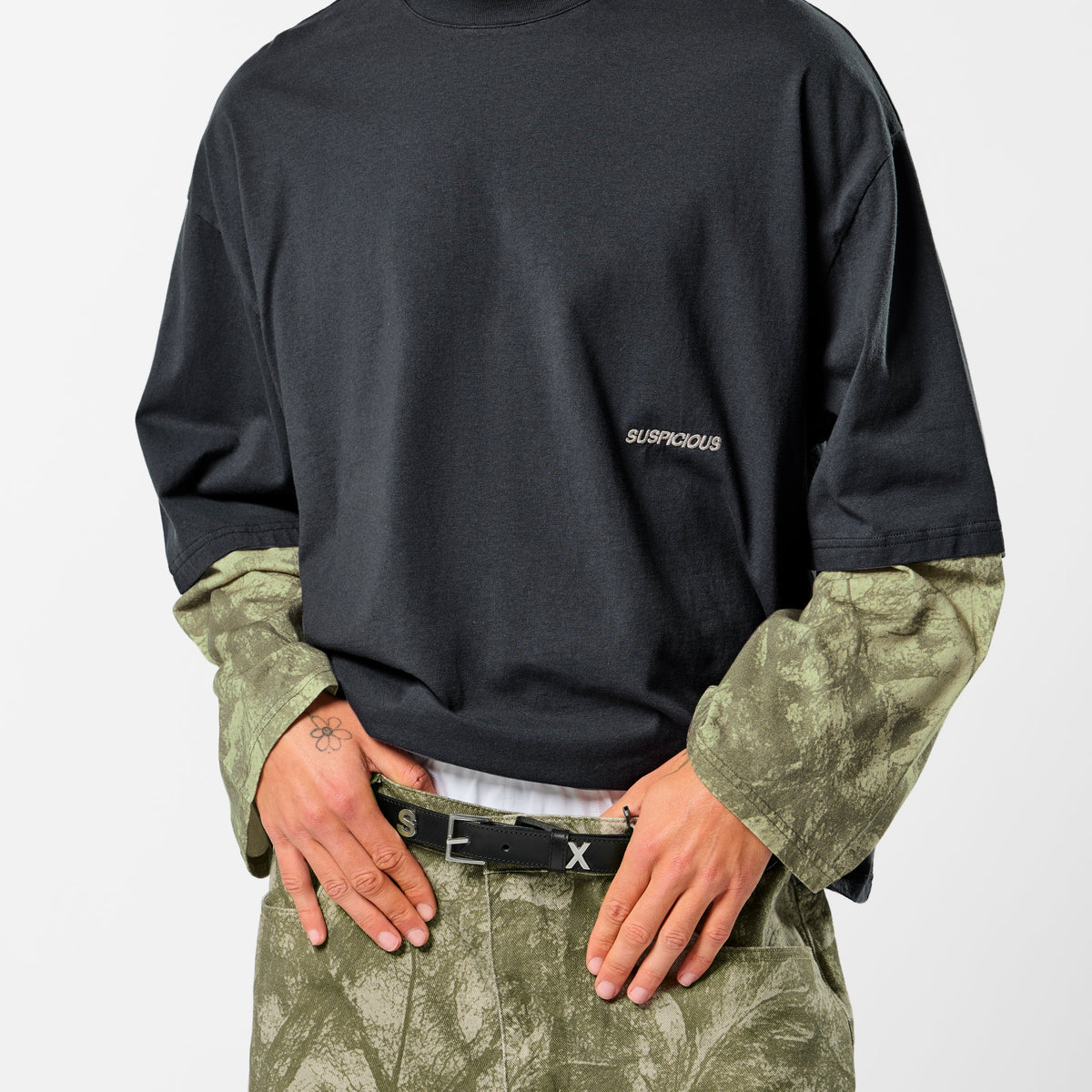 Softground / Essentials Layered Longsleeve - Graphite & Faded Leafs