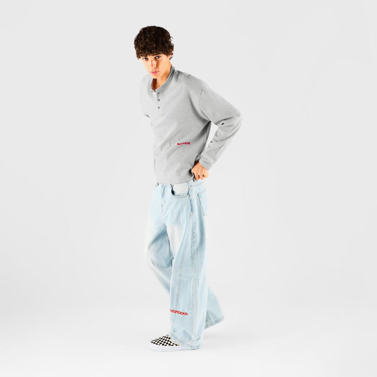 End Of Summer / Essentials Ribbed Henley Longsleeve - Heather Grey