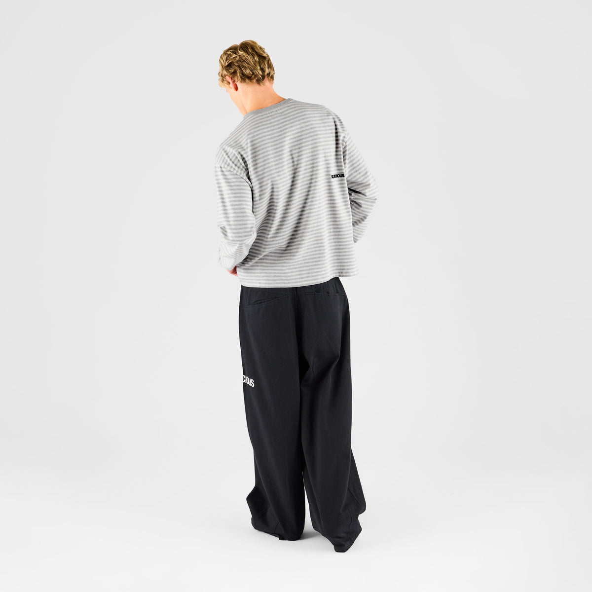 End Of Summer / Essentials Striped Ringer Longsleeve - Off-White & Heather Grey