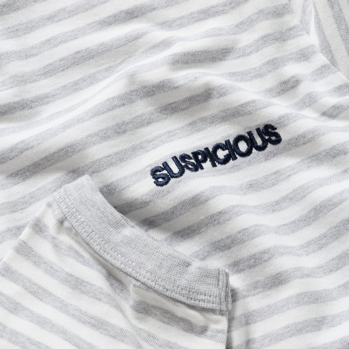 End Of Summer / Essentials Striped Ringer Longsleeve - Off-White & Heather Grey