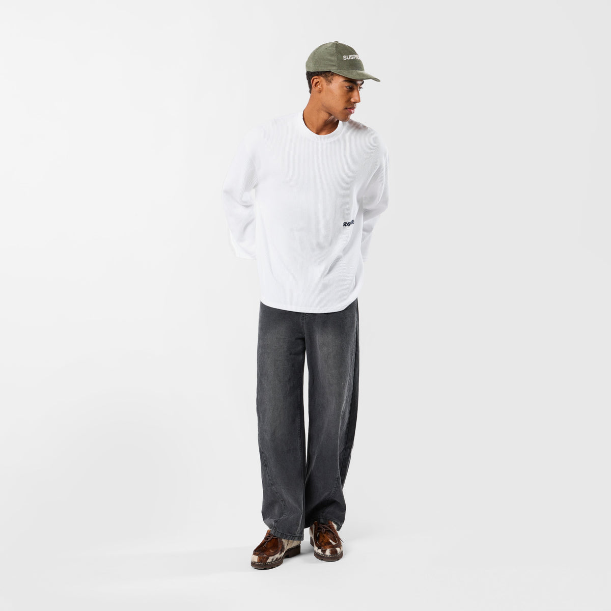 Basics / Essentials Waffle Longsleeve - White