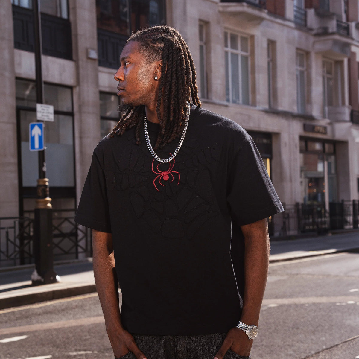 "spiderweb v2" T Shirt black