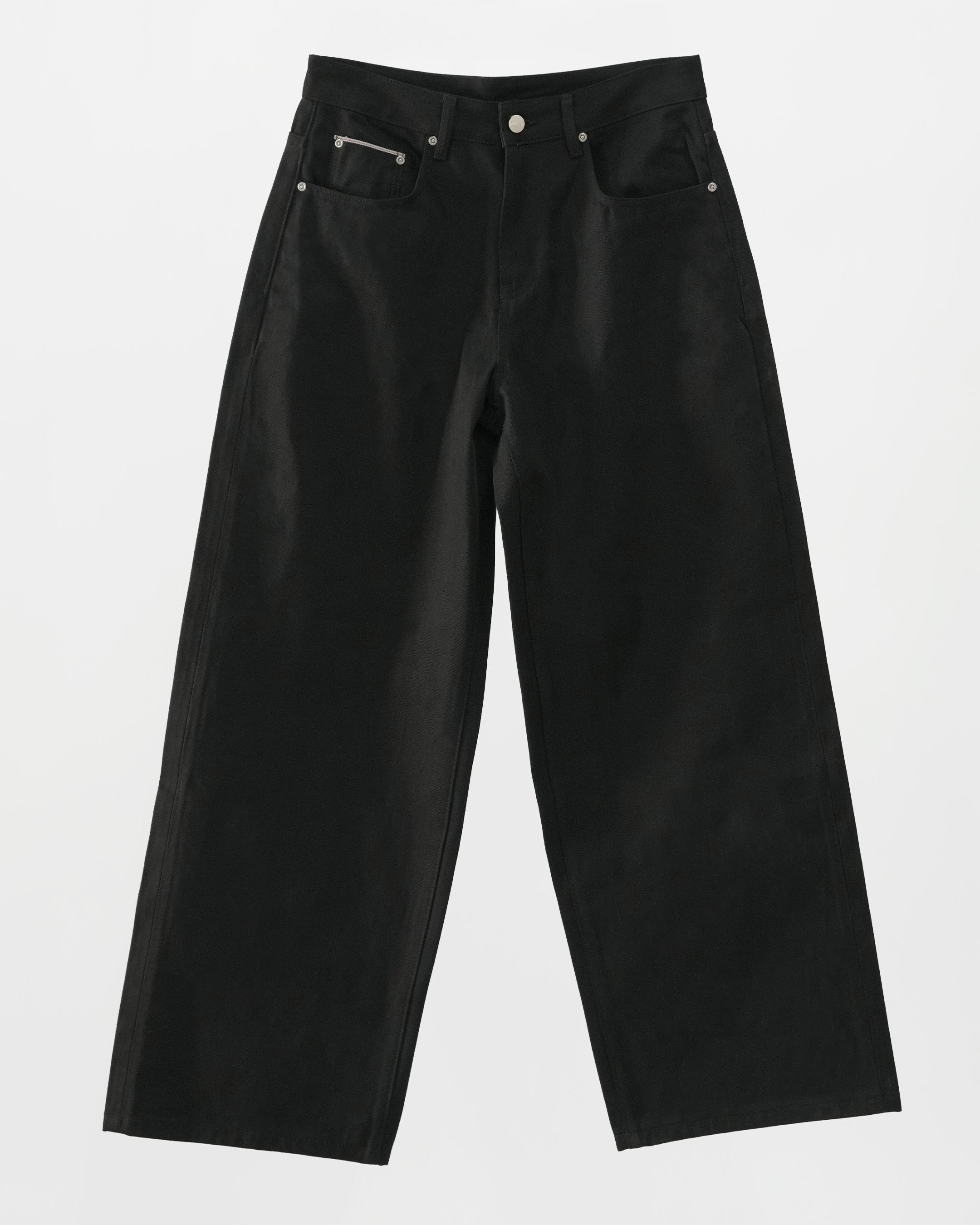 MATTE BLACK JAPANESE SELVEDGE LOOSE FIT JEANS