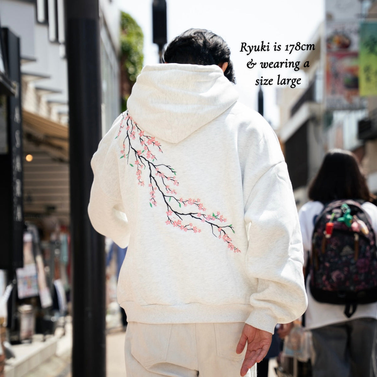 Sakura hoodie - White Marle