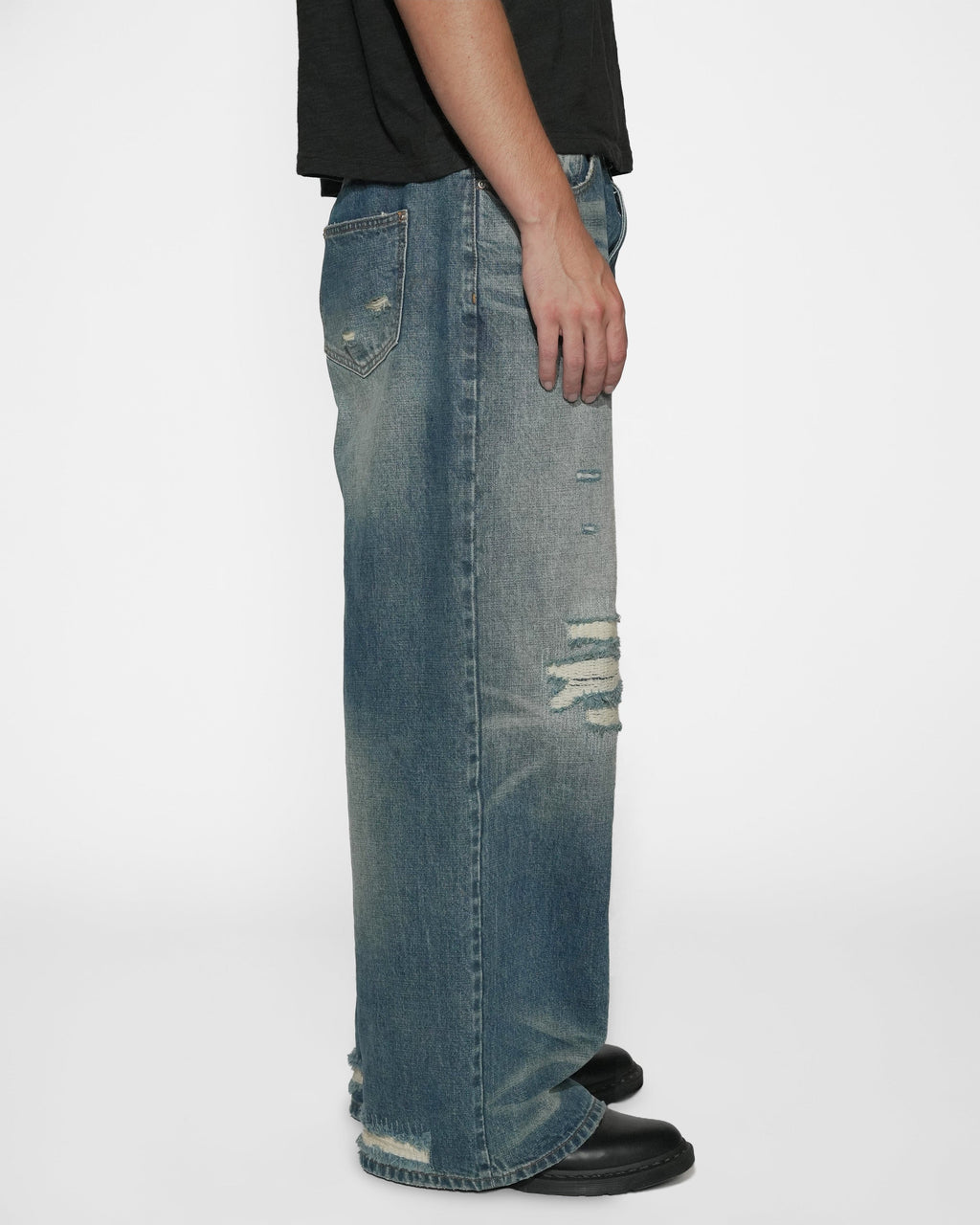 sashiko japanese selvedge loose fit jeans