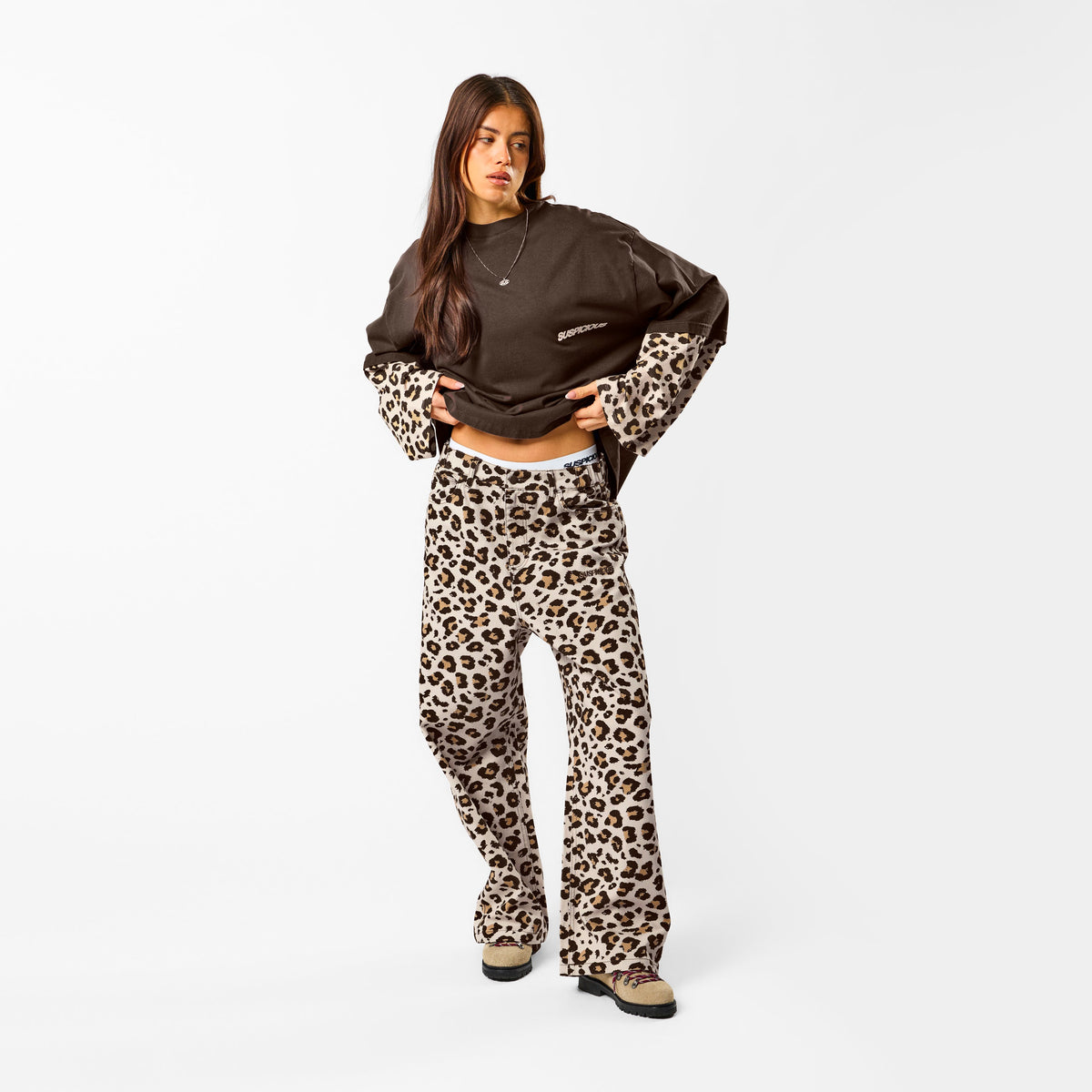 Leopard / Leopard Layered Longsleeve - Espresso