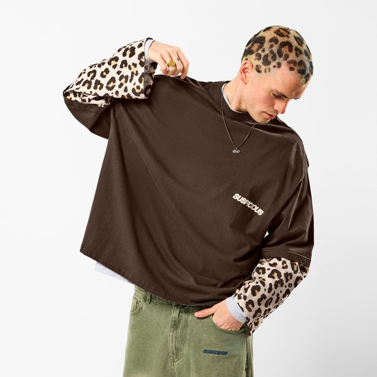 Leopard / Leopard Layered Longsleeve - Espresso