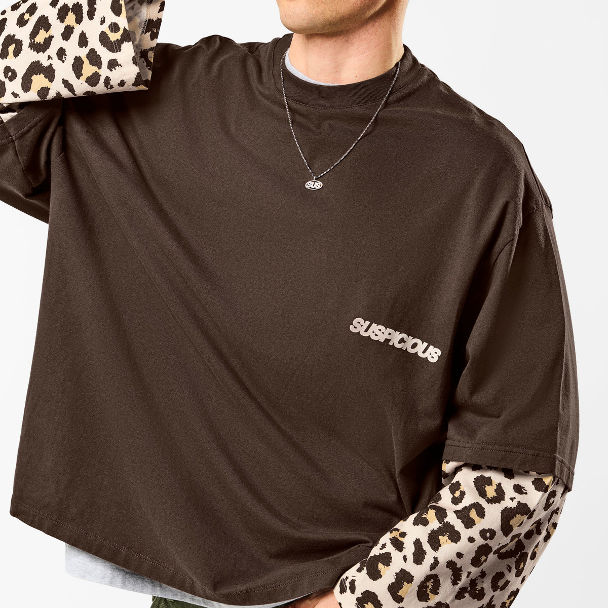 Leopard / Leopard Layered Longsleeve - Espresso