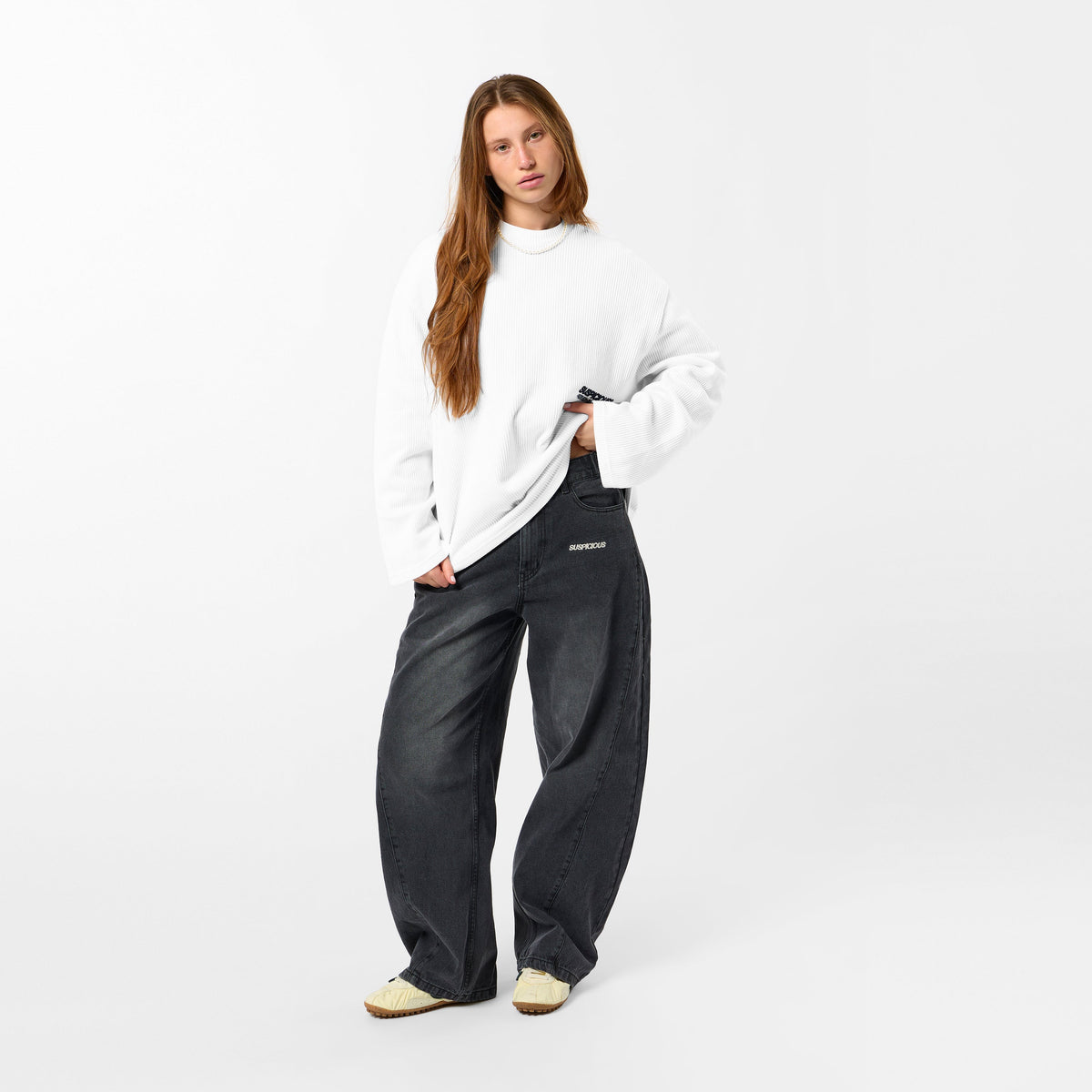 +351 Cotton / New Essentials Waffle Longsleeve - White