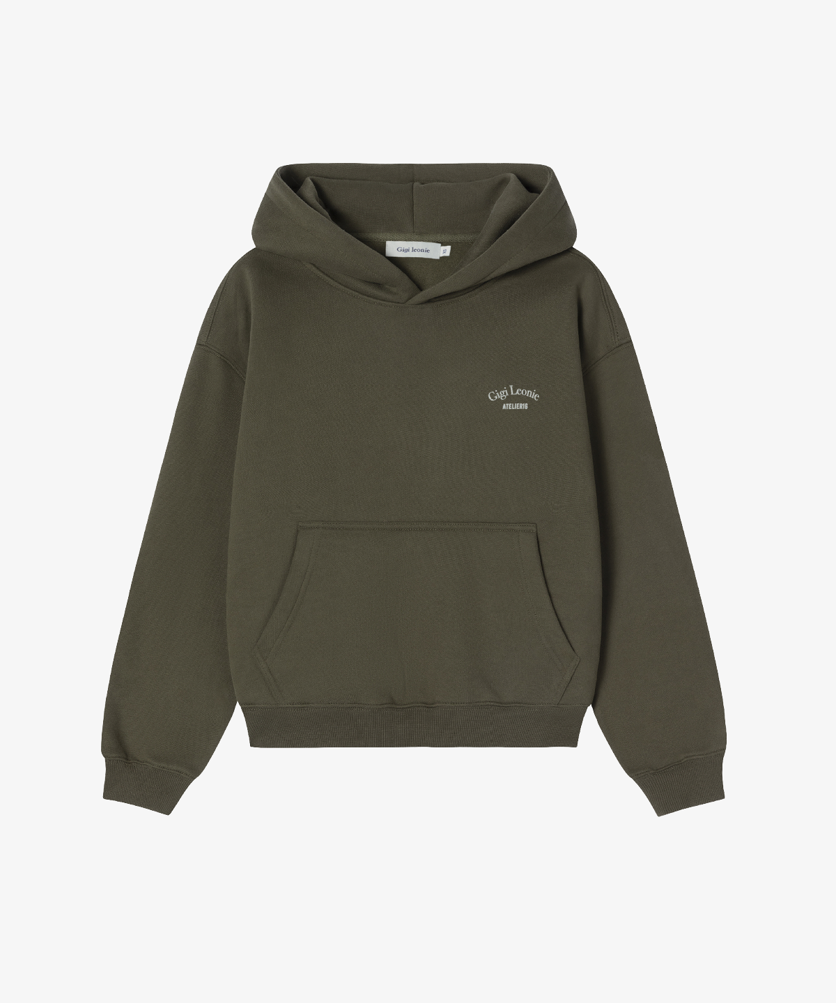HOODIE VERT OLIVE ANGEL STRASS