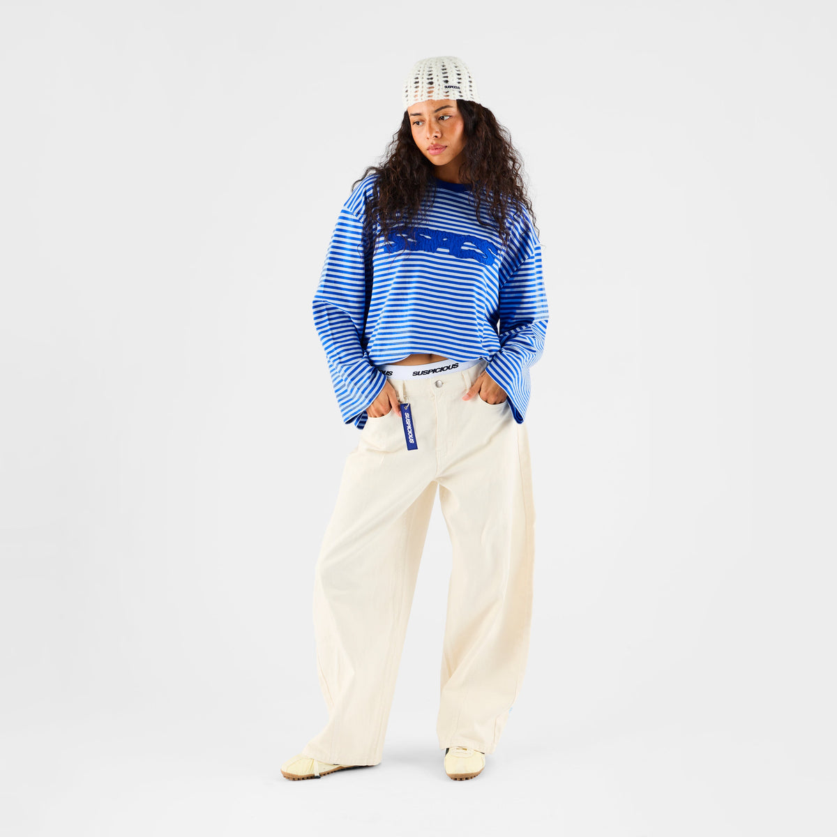 Summer Stripes / SSPCS Applique Striped Longsleeve - Blue