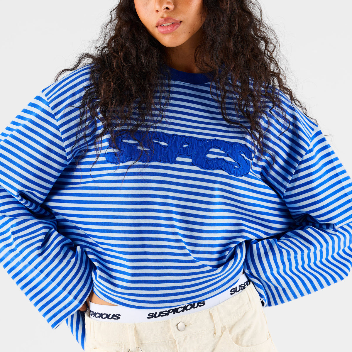 Summer Stripes / SSPCS Applique Striped Longsleeve - Blue