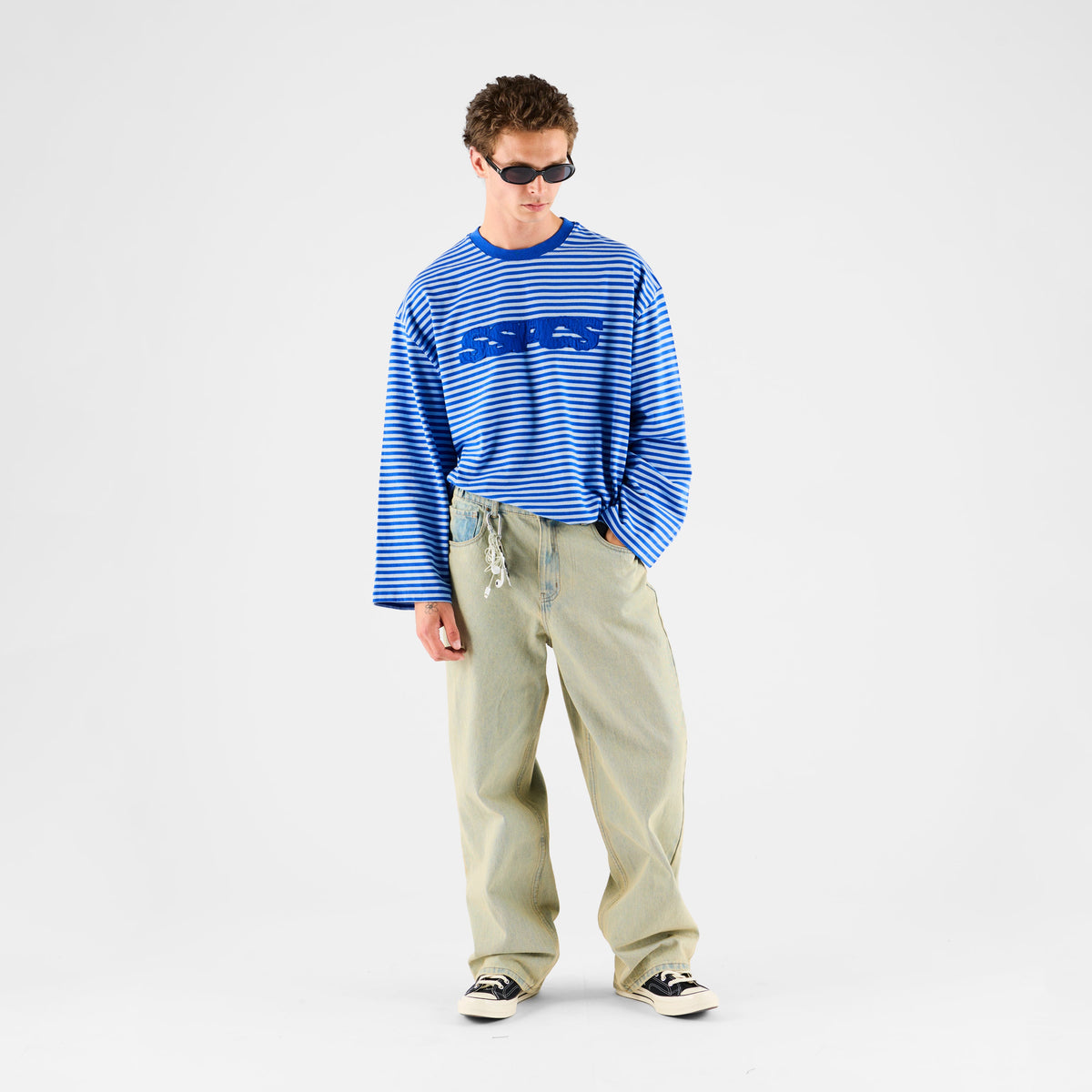 Summer Stripes / SSPCS Applique Striped Longsleeve - Blue