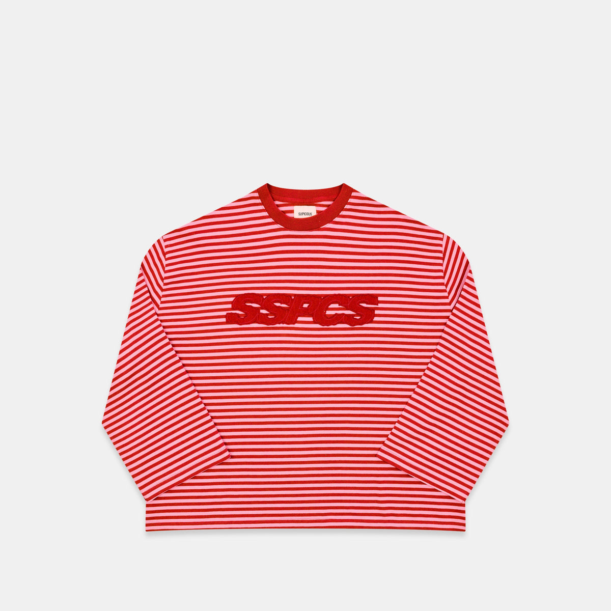 Summer Stripes / SSPCS Applique Striped Longsleeve - Red
