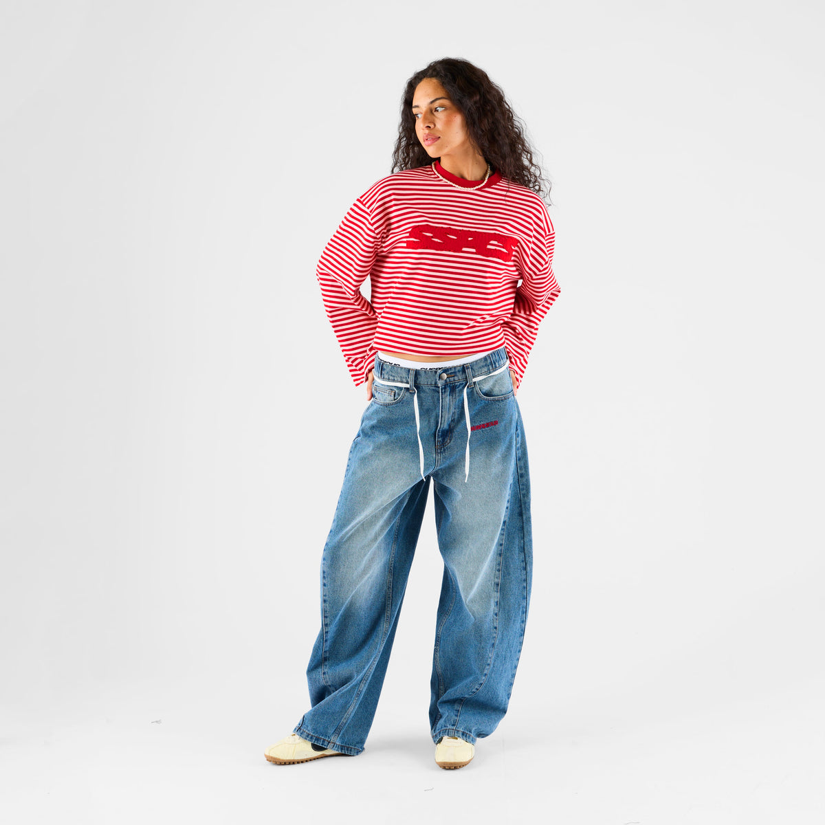 Summer Stripes / SSPCS Applique Striped Longsleeve - Red
