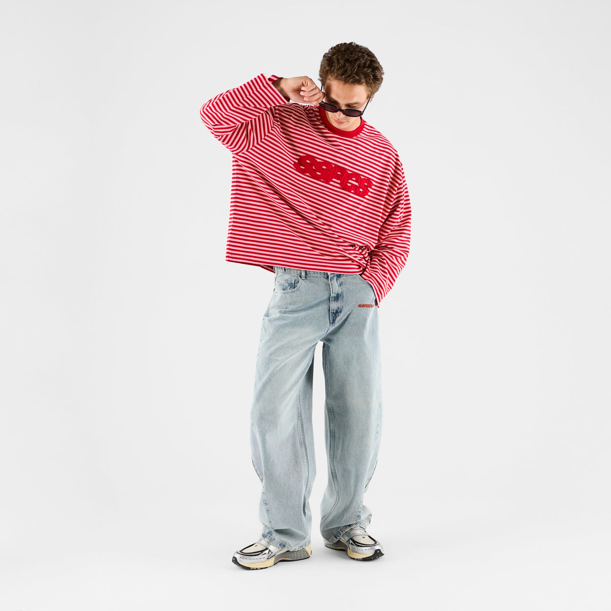 Summer Stripes / SSPCS Applique Striped Longsleeve - Red