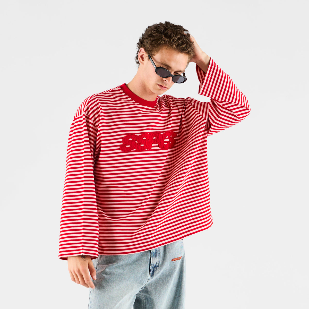 Summer Stripes / SSPCS Applique Striped Longsleeve - Red