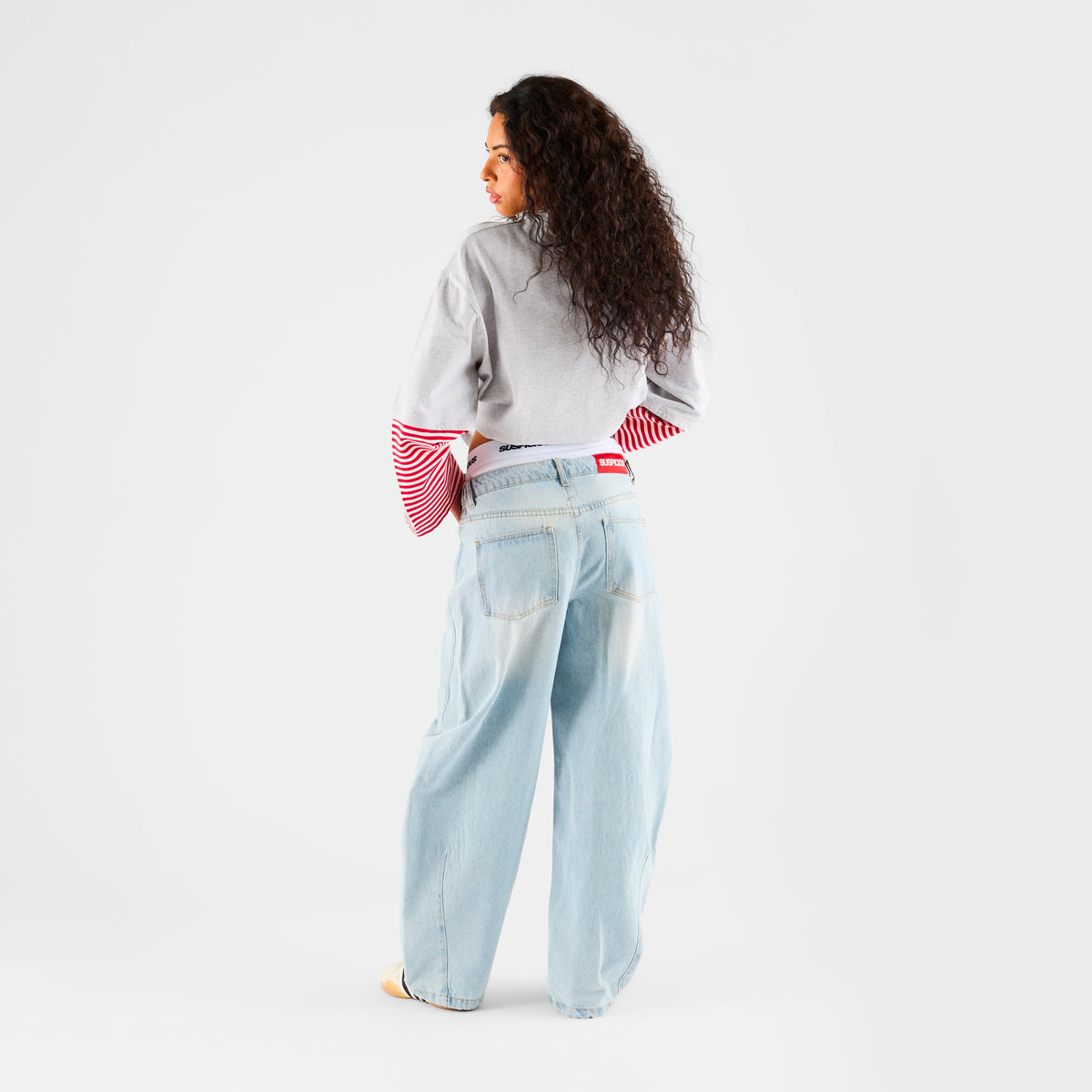 Summer Stripes / SSPCS Striped Layered Longsleeve - Ash & Red