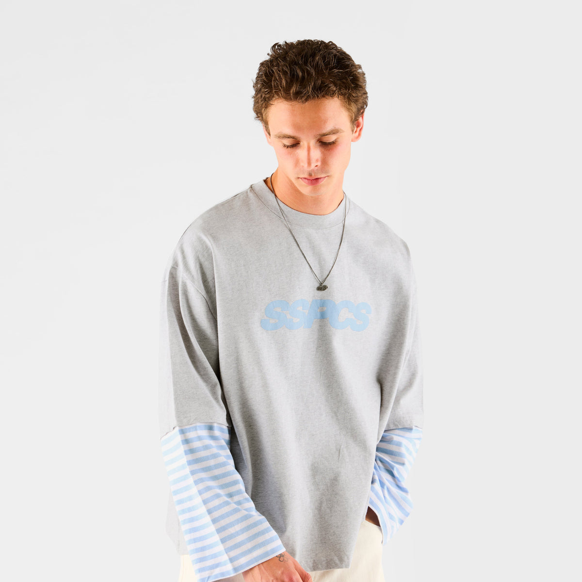 Summer Stripes / SSPCS Striped Layered Longsleeve - Celestial Blue